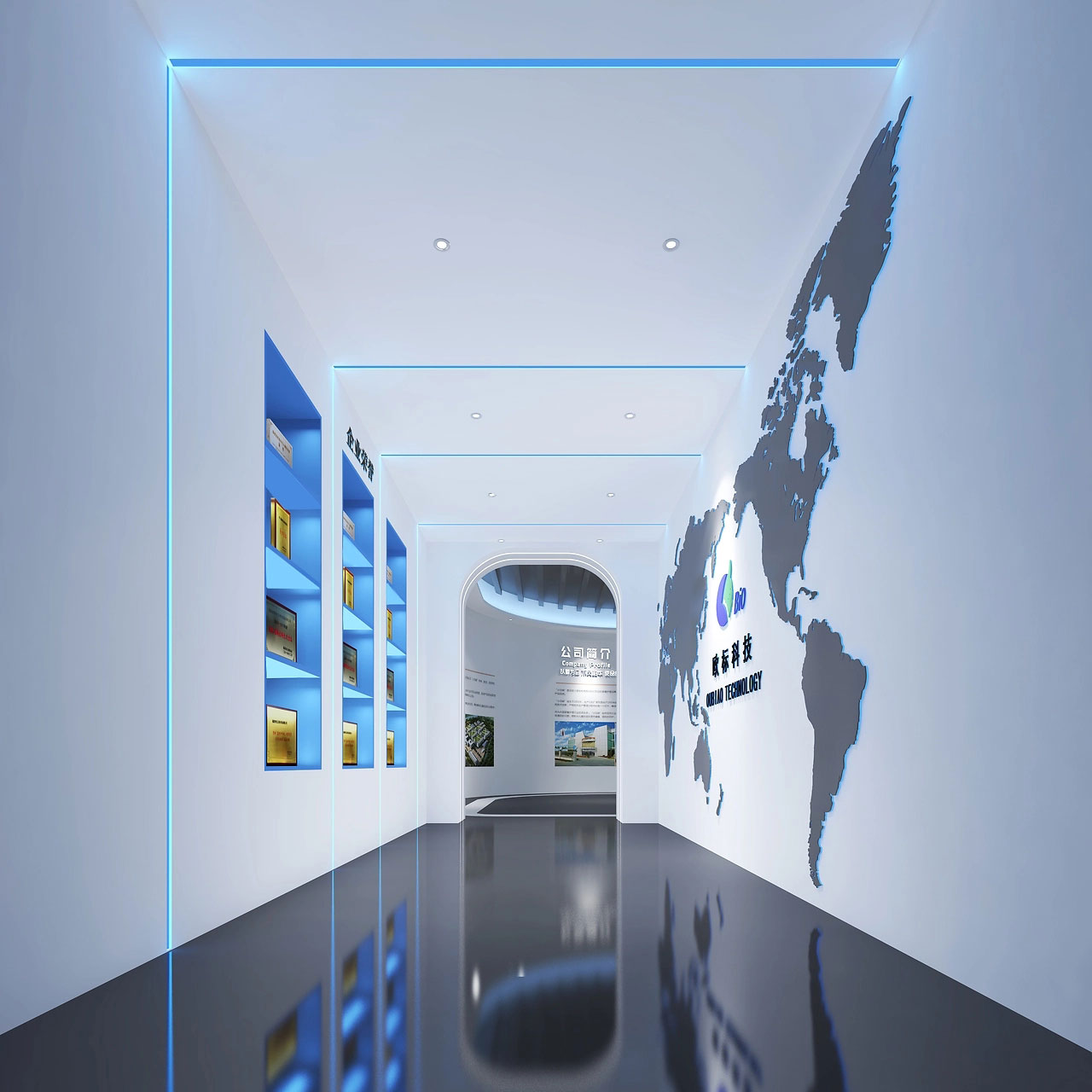78平米企業(yè)科技展廳裝修設計效果圖