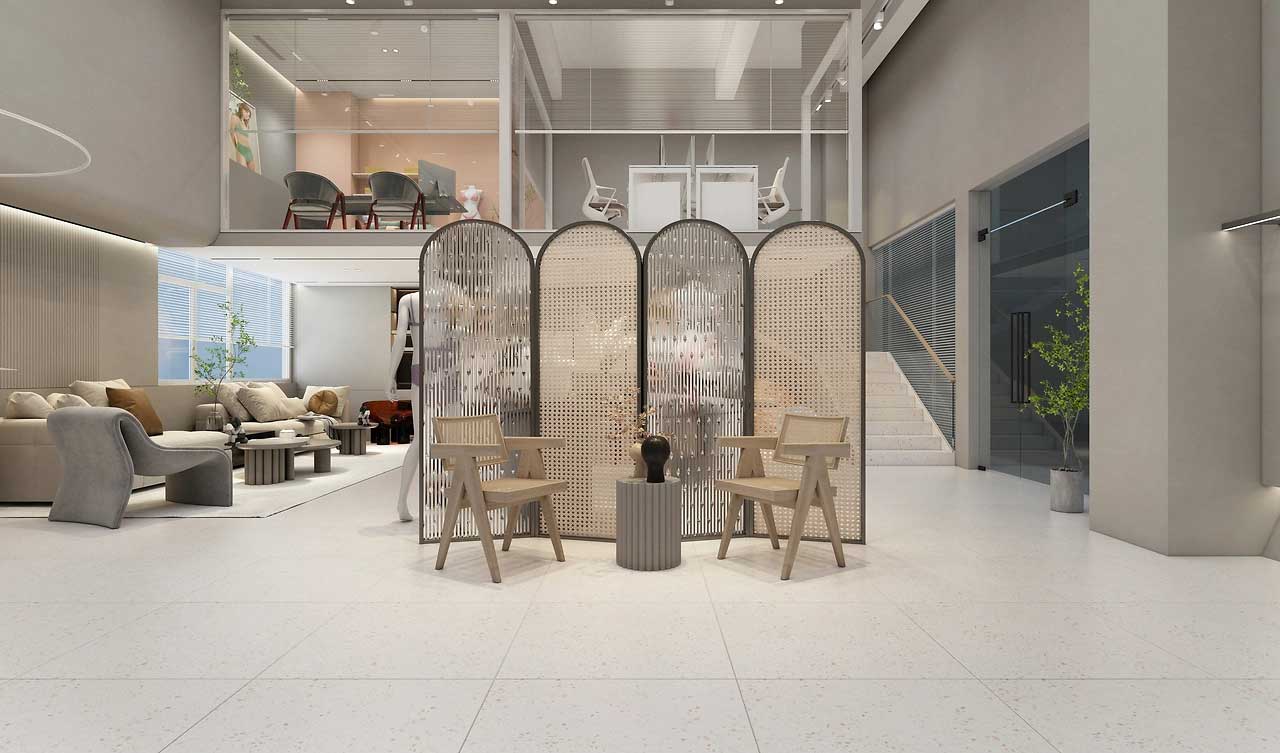 120平米內(nèi)衣展廳直播間設(shè)計效果圖