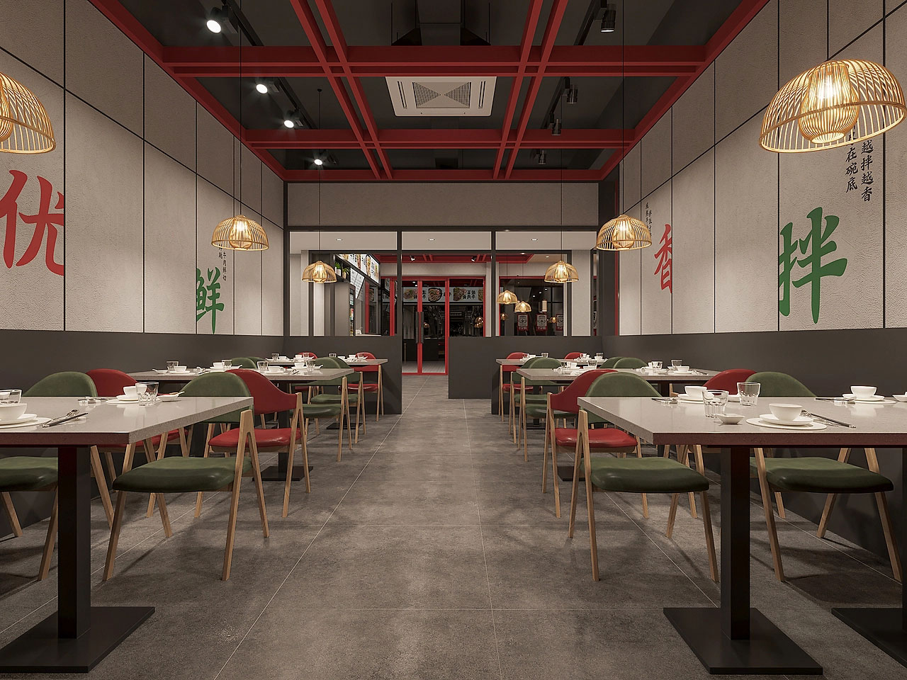 185平米牛肉館店面設(shè)計效果圖