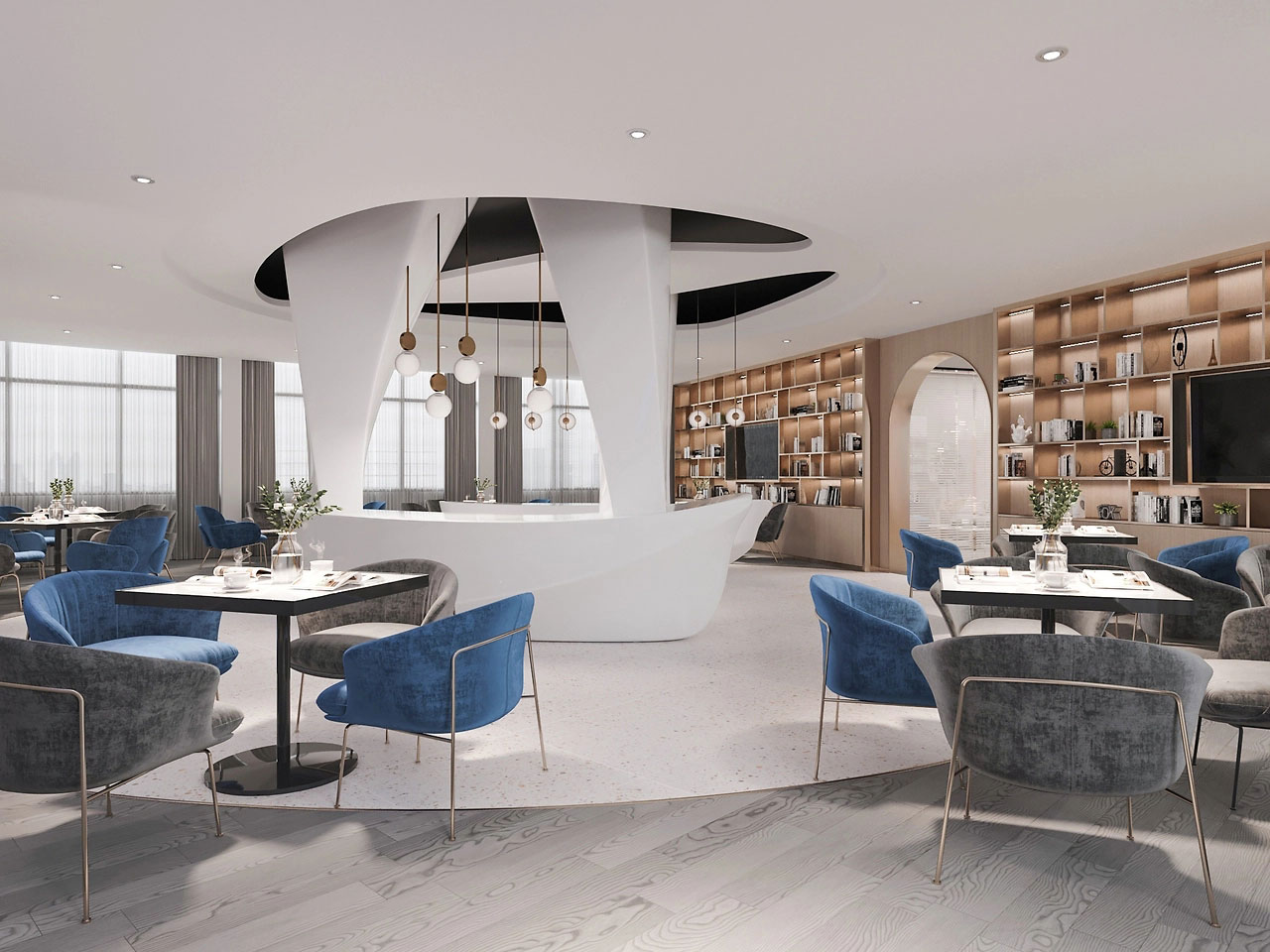 650平米直播基地辦公室展廳設(shè)計效果圖