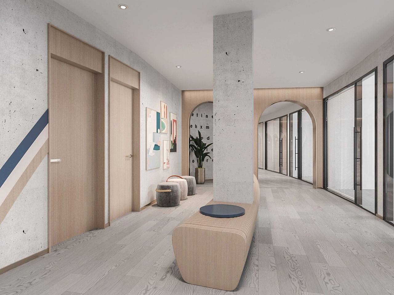 650平米直播基地辦公室展廳設(shè)計效果圖