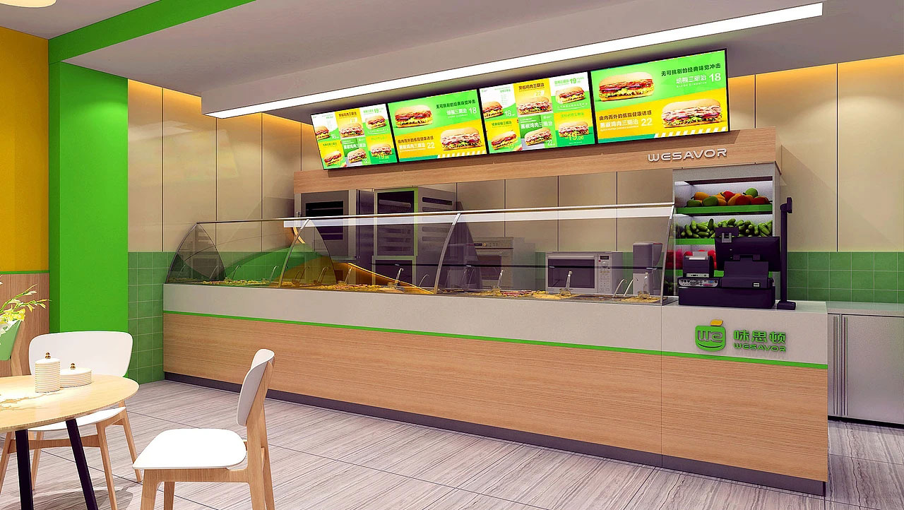 115平米鄭州漢堡店裝修設(shè)計(jì)效果圖