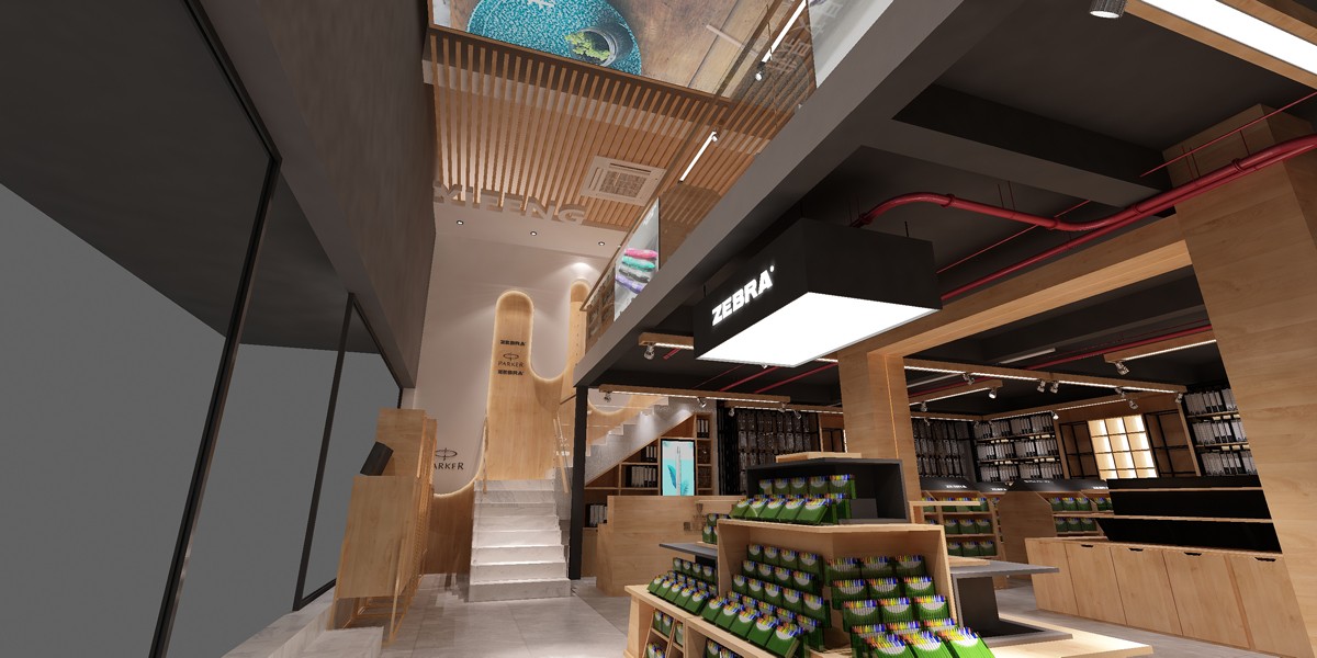 130平米鄭州文具專賣店裝修設(shè)計效果圖