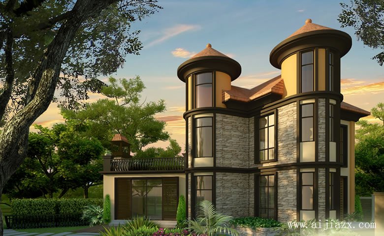 端莊風華的質(zhì)樸浪漫歐式風格別墅外觀裝修效果圖