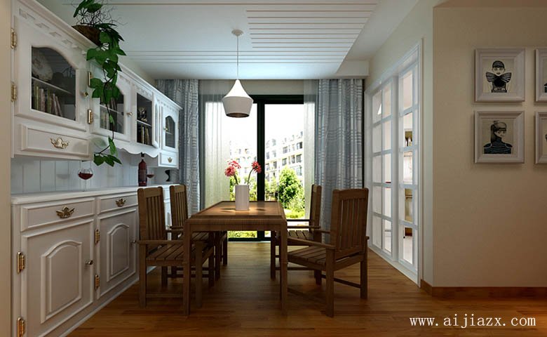 淡雅的美式田園風(fēng)格大戶(hù)型裝修效果圖