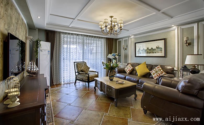 137平米美式田園風格懷舊情調(diào)大戶型裝修效果圖