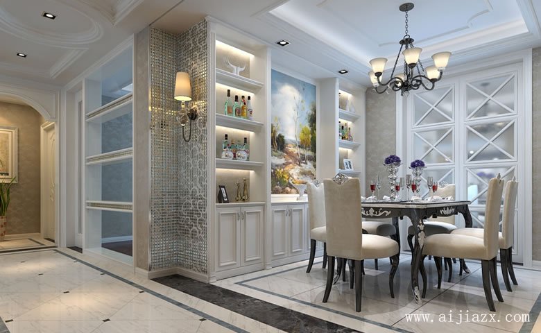 精致優(yōu)美歐式風格淺色調大戶型裝修效果圖