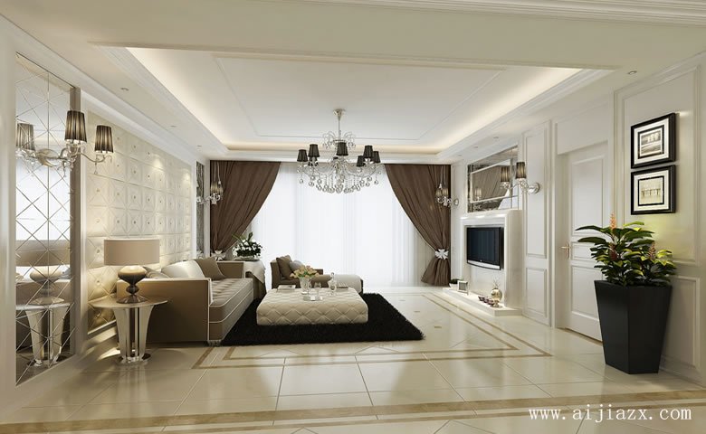 暖色調(diào)的現(xiàn)代簡約風格客廳裝修效果圖