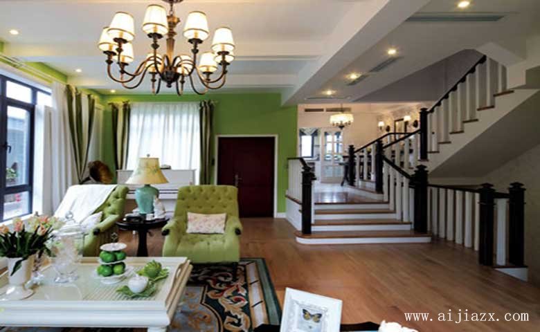 清新舒適的現(xiàn)代風格復(fù)式客廳裝修效果圖