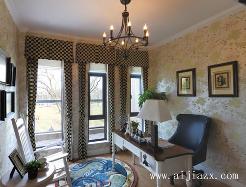 恬靜淡雅的現(xiàn)代風格復(fù)式書房裝修效果圖