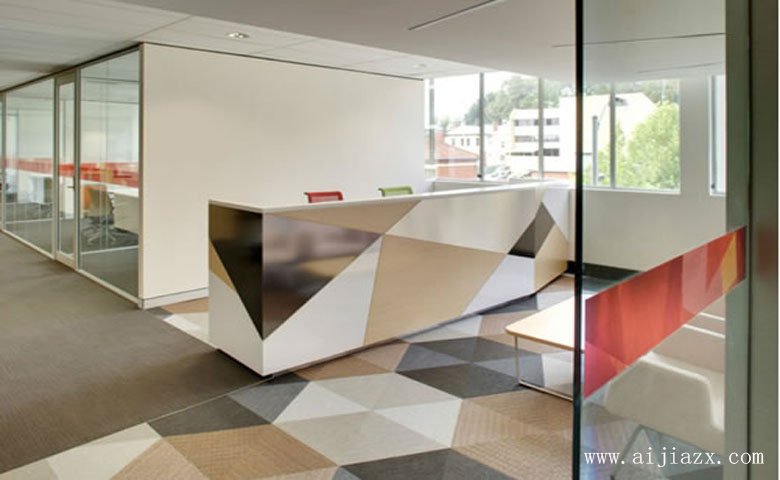 簡潔干凈的現(xiàn)代簡約風(fēng)格辦公室前廳前臺(tái)裝修效果圖