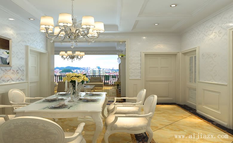 舒適的奢華簡歐風(fēng)格餐廳裝修效果圖
